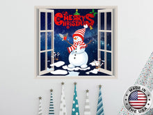 Load image into Gallery viewer, Snowman Wall Decal. Christmas Vinyl Sticker Murals. Christmas Window Decor. Removable Decal. Christmas Holiday Theme for Home Decor NT119