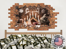 Load image into Gallery viewer, Merry Christmas Hole in the Decals. Xmas Vinyl Sticker Murals. Christmas Deer Decals. Christmas Gift Decoration. Window Holiday Decor NT208