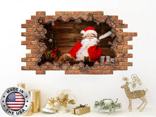Load image into Gallery viewer, Santa Claus Wall Sticker. Hole in the Decals. Xmas Vinyl Sticker Murals. Santa Claus Window. Merry Christmas Gift. Holiday Christmas NT209