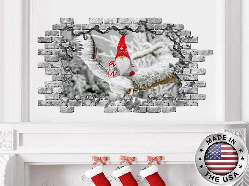 Santa Claus Window Wall Decal. Hole in the Decals. Xmas Vinyl Sticker Murals. Christmas Dolls Decoration. Christmas Holiday Gift Decal NT210