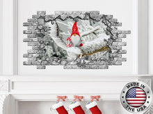 Load image into Gallery viewer, Santa Claus Window Wall Decal. Hole in the Decals. Xmas Vinyl Sticker Murals. Christmas Dolls Decoration. Christmas Holiday Gift Decal NT210