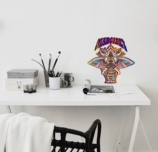 Mandala Elephant Custom name wall decal, personalized sticker, personalized decal, nursery decal baby boy stickers, baby girl decal GD446