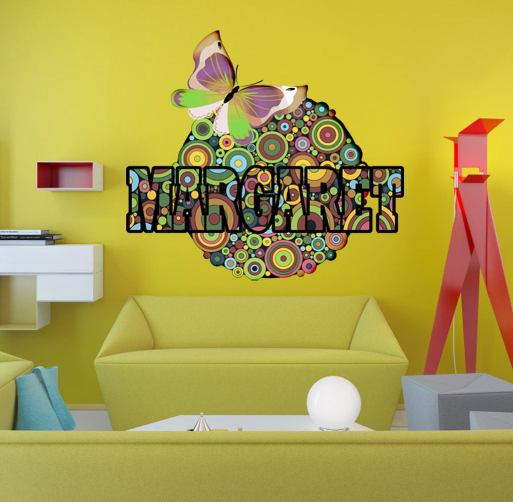 Mandala Custom name wall decal, personalized sticker, personalized decal, nursery decal baby boy stickers, baby girl decal GD447