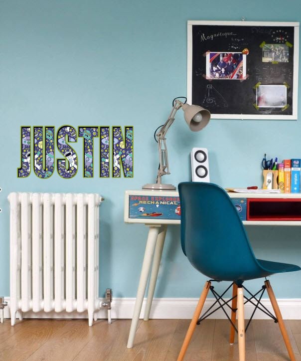 Space Planets Custom name wall decal, personalized sticker, personalized decal, nursery decal baby boy stickers, baby girl decal GD452