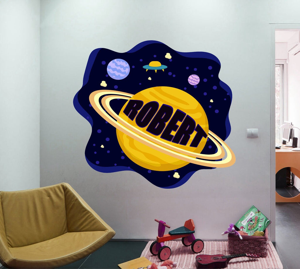custom name Kids Wall Stickers Universe Space Wall Sticker Large Size Planet Wall Decal Space Wall Decor for Bedroom Classroom- GD453