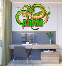 Load image into Gallery viewer, Dragon Custom name wall decal, personalized sticker, personalized decal, nursery decal baby boy stickers, baby girl decal GD391