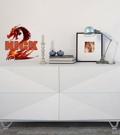 Dragon Custom name wall decal, personalized sticker, personalized decal, nursery decal baby boy stickers, baby girl decal GD392