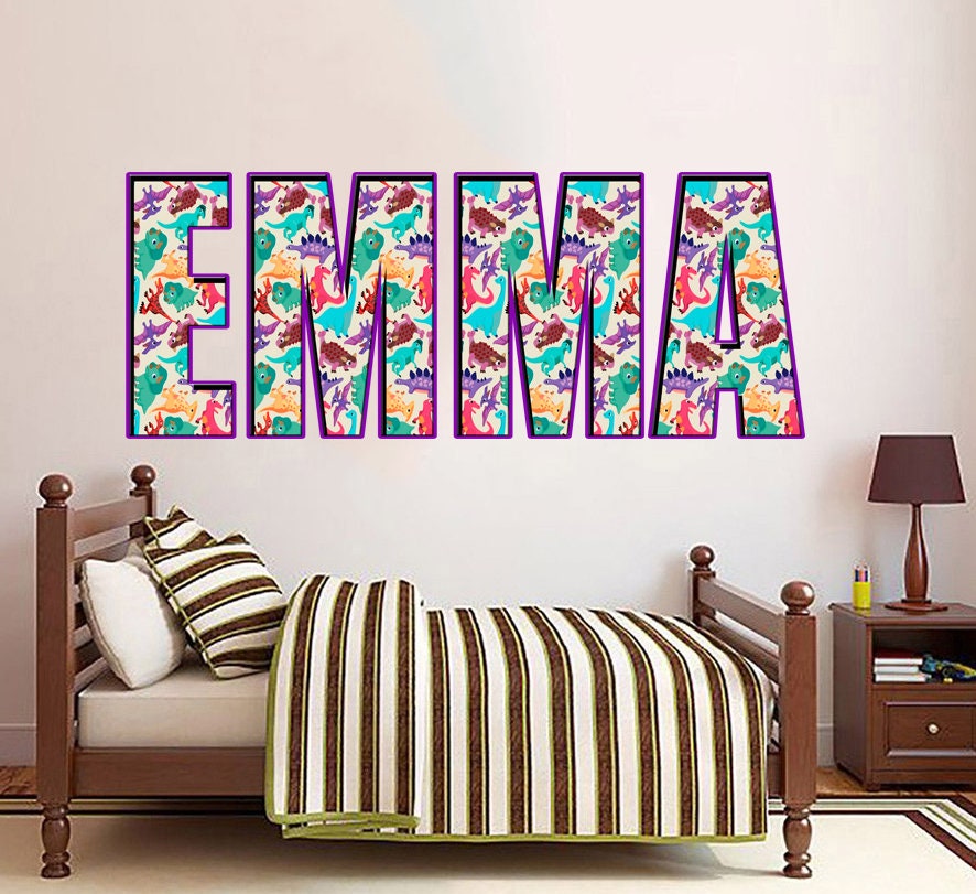 Dragon Custom name wall decal, personalized sticker, personalized decal, Dragon nursery decal baby boy stickers, baby girl decal GD394