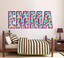 Load image into Gallery viewer, Dragon Custom name wall decal, personalized sticker, personalized decal, Dragon nursery decal baby boy stickers, baby girl decal GD394