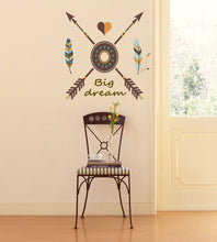 Load image into Gallery viewer, Wall decal art stickers Boho Arrow, Childrens wall sticker Bohemian style decor, Boho Pen vinyl sticker baby stickers baby girl decal- GD481