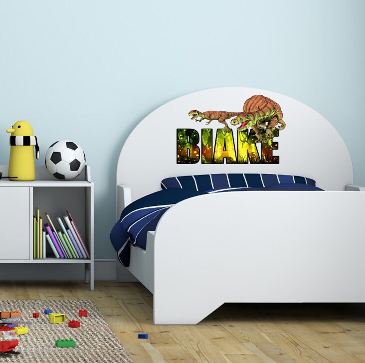 Dinosaur Raptor Custom name wall decal, Custom Name Dinosaurs Wall Decal, Kids Sticker Trex T-rex, GD397
