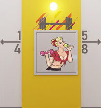 Load image into Gallery viewer, Wall Vinyl Decal Home Decor Art Sticker Woman Lifting Weights Sports Gym Fitness Retro Room Removable Stylish Mural Unique Design-GD491