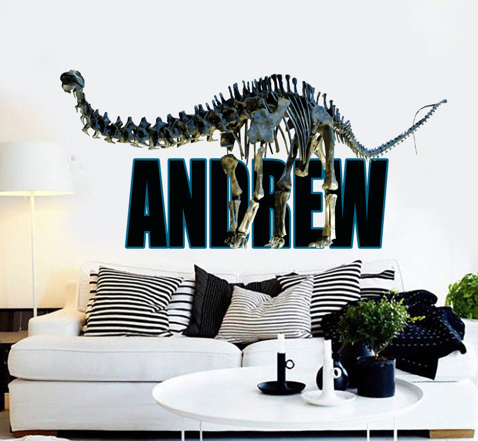 Dinosaur diplodocus Custom name wall decal, personalized sticker, personalized decal, nursery decal baby boy stickers, baby girl decal GD406