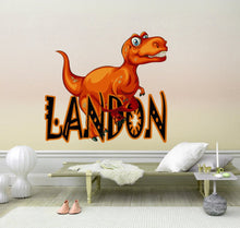 Load image into Gallery viewer, Dinosaur Custom name wall decal, Baby Boy Girl Unisex - Nursery Decal for Home Bedroom Children , dinosaur decals for boys room, GD409