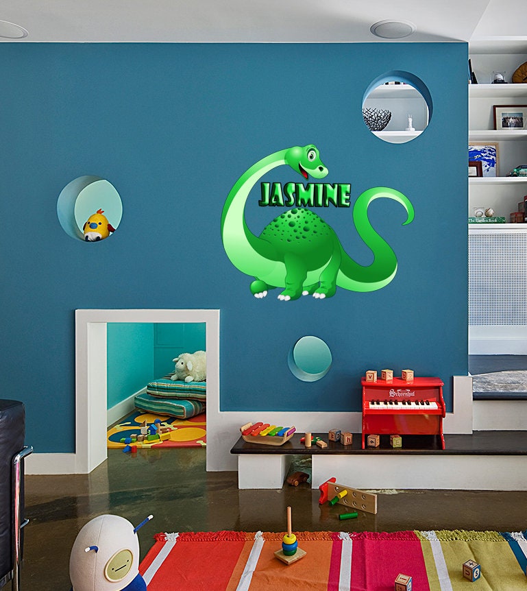Brachiosaurus Custom name wall decal, Jurassic Triassic Era Wall Decal Custom Dinosaur Vinyl Sticker Kids Room Decor, wall stickers, GD410