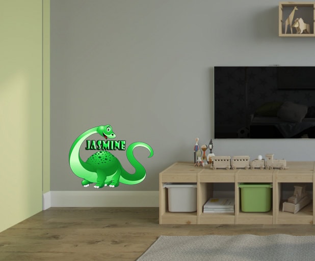 Brachiosaurus Custom name wall decal, Jurassic Triassic Era Wall Decal Custom Dinosaur Vinyl Sticker Kids Room Decor, wall stickers, GD410