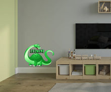 Load image into Gallery viewer, Brachiosaurus Custom name wall decal, Jurassic Triassic Era Wall Decal Custom Dinosaur Vinyl Sticker Kids Room Decor, wall stickers, GD410