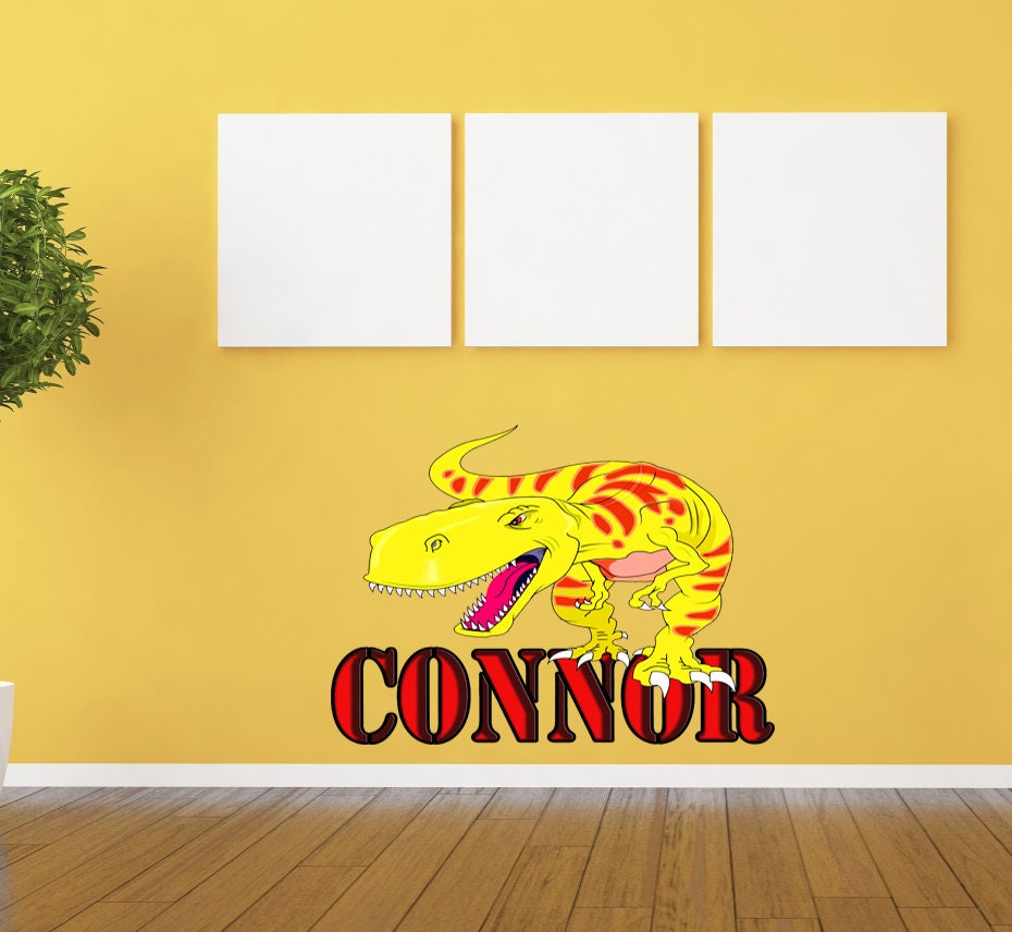 Dinosaur Name Wall Decal-Custom Name Dinosaur Decal-Boys Name Decal-Boys Room Decal-Personalized Name Dinosaur Wall Decal Nursery DecalGD411
