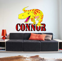 Load image into Gallery viewer, Dinosaur Name Wall Decal-Custom Name Dinosaur Decal-Boys Name Decal-Boys Room Decal-Personalized Name Dinosaur Wall Decal Nursery DecalGD411