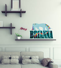 Load image into Gallery viewer, Pony Custom name wall decal, personalized sticker, personalized decal, nursery decal baby boy stickers, baby girl decal GD419