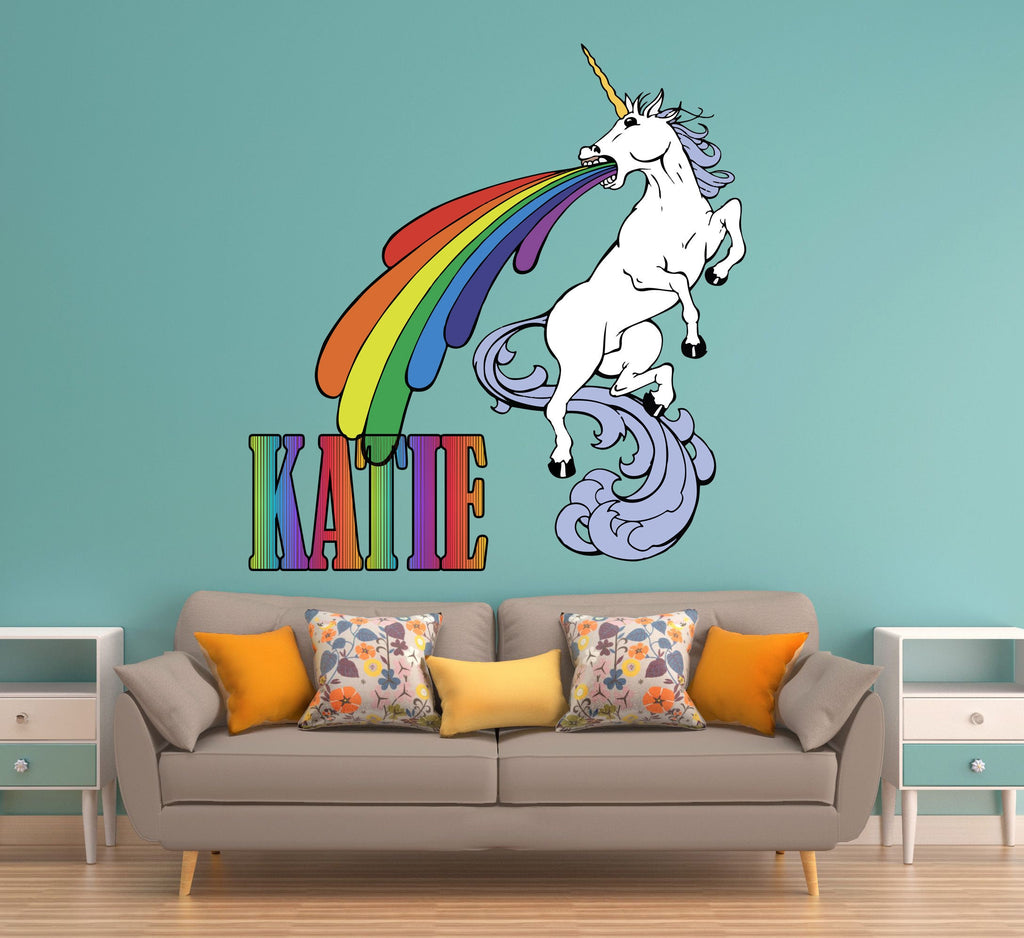 Unicorn Custom name wall decal, personalized sticker, unicorn room decor for girls bedroom, kids wall decals, room decor, wall decorGD422