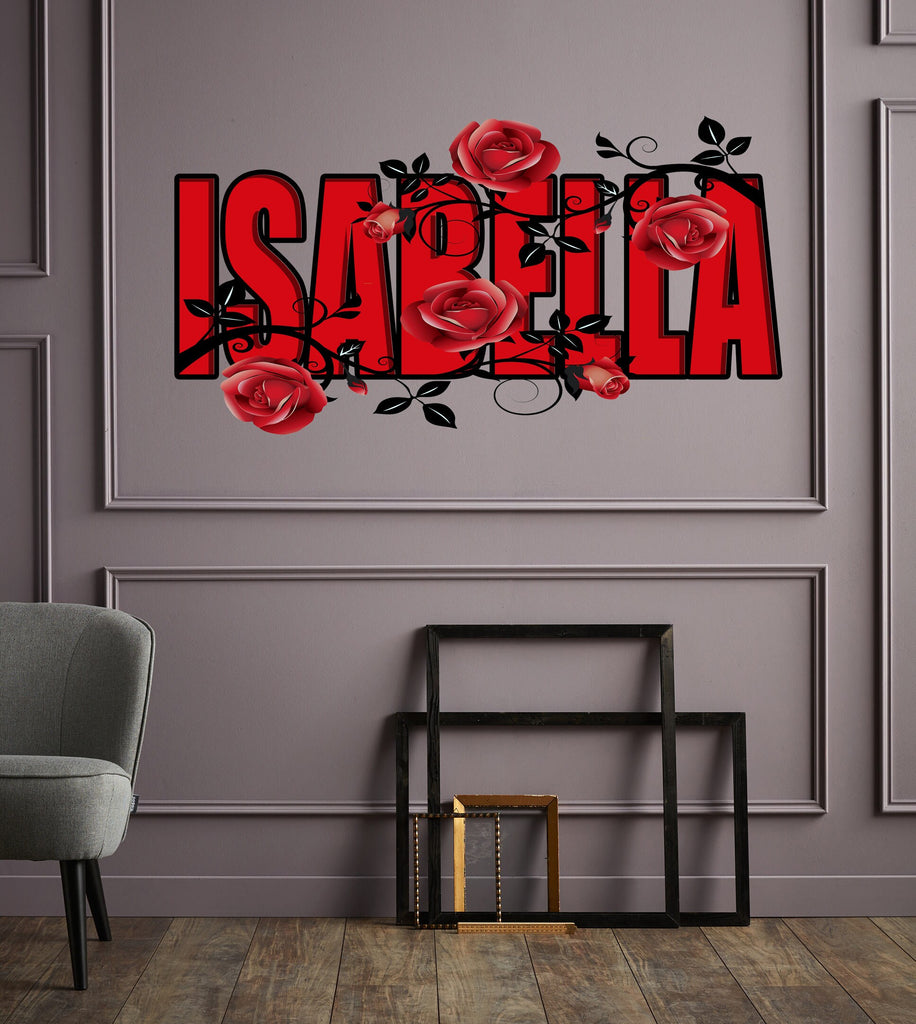 Red Rose Stickers,Large Flower Wall Decals for Girls Room-Window Sticker Flower- Custom Vinyl Decals for Nursery Decor GD427