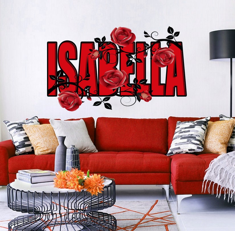 Red Rose Stickers,Large Flower Wall Decals for Girls Room-Window Sticker Flower- Custom Vinyl Decals for Nursery Decor GD427