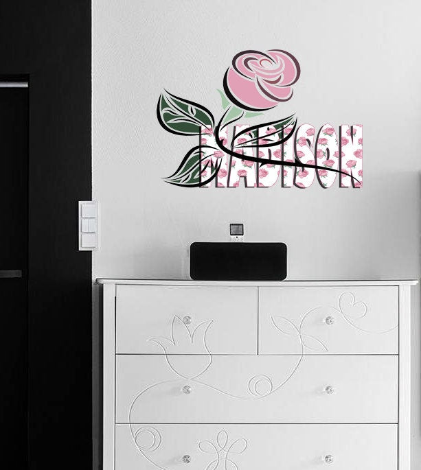 Vintage Peony Wall Decal - Kids Wall Decor, custom name stickers,living room wall decor,peony art - GD428