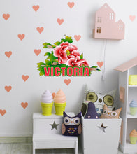 Load image into Gallery viewer, Vintage Peony Wall Decal,Custom Vinyl Decals, Peony Flower Wall Stickers,Flower Wall Art ,Peony Wall Mural for Bedroom Wall Decor GD433