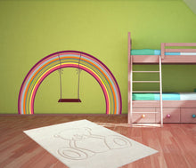 Load image into Gallery viewer, Wall decal art Boho Rainbow Swing, Rainbow Wall Decal Art Girls Bedroom Nursery Wall Decor Removable Vinyl Wall Stickers Room Decor -GD520