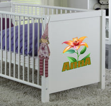 Load image into Gallery viewer, Lilies Flower custom name stickers, flower wall decor, personalized decal, flower decals, wall art bedroom GD439