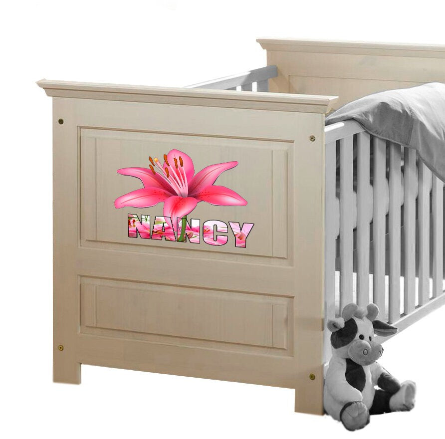 Lilies Flower custom vinyl sticker,pink flower wall decals,3d flower wall decor, lily flower wall stickers wall decor living room GD441