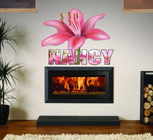 Load image into Gallery viewer, Lilies Flower custom vinyl sticker,pink flower wall decals,3d flower wall decor, lily flower wall stickers wall decor living room GD441
