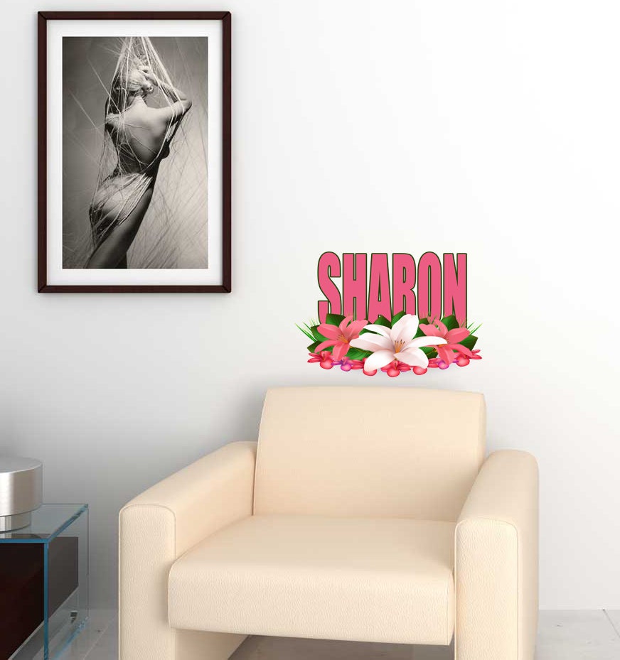 Lilies flower decals for walls, personalized sticker, personalized decal, nursery decal baby boy stickers, baby girl decal GD442