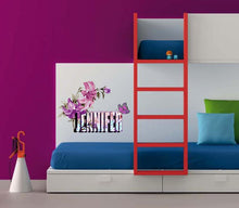 Load image into Gallery viewer, Lilies custom wall decal, purple flower wall stickers, 3d flower wall decor, lily flower wall stickers wall decor living room - GD443