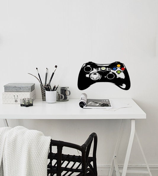 Wall Vinyl Decal Home Decor Art Sticker, Boy Girl Gamer Controller Video Game Studio Teen Nursery Play Room Removable Stylish Mural- GD526