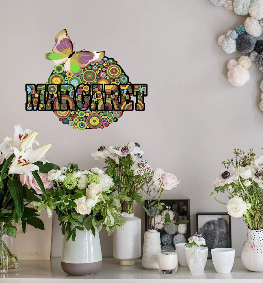 Mandala Custom name wall decal, personalized sticker, personalized decal, nursery decal baby boy stickers, baby girl decal GD447