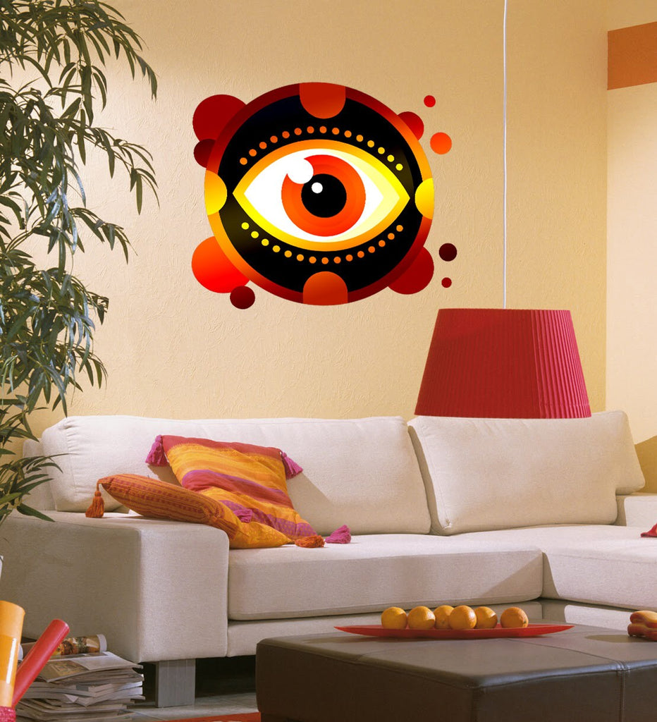 Wall decal art stickers Boho Red Eye mandala, Woman Eyes Wall Decal Make Up Wall Decal Stickers Removable Peel and Stick-GD537