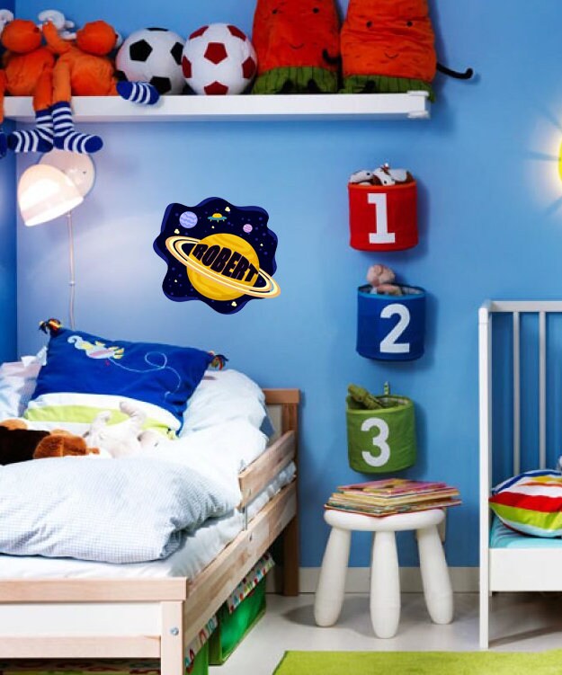 custom name Kids Wall Stickers Universe Space Wall Sticker Large Size Planet Wall Decal Space Wall Decor for Bedroom Classroom- GD453
