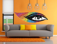 Load image into Gallery viewer, Wall decal art stickers Eye, Wall sticker Rainbow Eye decor, Puzzle vinyl sticker, baby stickers Eye Puzzle decal, evil eye wall decor,GD545