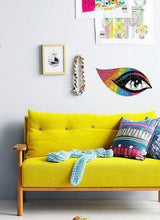 Load image into Gallery viewer, Wall decal art stickers Eye, Wall sticker Rainbow Eye decor, Puzzle vinyl sticker, baby stickers Eye Puzzle decal, evil eye wall decor,GD545