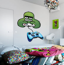 Load image into Gallery viewer, Wall decal Gamer Monster art stickers, Childrens wall sticker Player decor, Joystick vinyl sticker games stickers Computer games decal-GD546