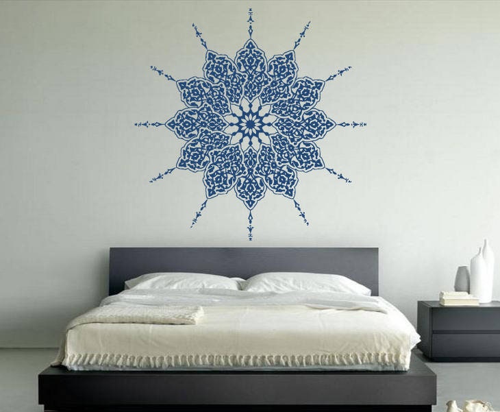 Mandala Om Yoga Spiritual Hinduism Buddhism Universe Cosmos Balance Energy Hippie Life DIY Wall Stickers Decals Vinyl Mural Decor Art VG164