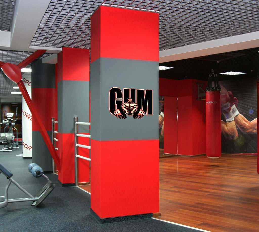 Gym Body-building Thews Wall Decal Sport Wall Decals for Gym - Wall Decal for Home Decor - Hulk with Barbell Decor Stickers- GD553
