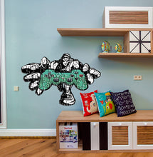 Load image into Gallery viewer, Wall decal Gamer Boy art puzzel stickers, Childrens wall sticker Decor, Joystick vinyl sticker, games stickers Computer games decal- GD554