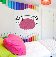 Load image into Gallery viewer, Brain Muscle Barbell Wall Decal, Sport wall sticker Brain decor, Muscle vinyl sticker,Muscle Brain Wall sticker-GD558