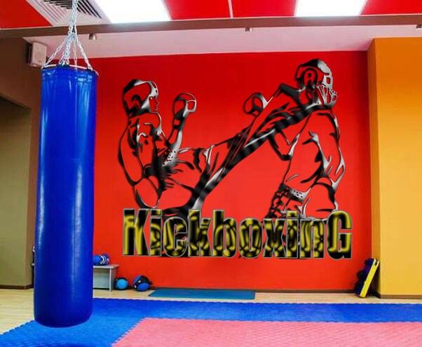 Vinyl Wall Decal Fight Club Kickboxing MMA Fighters Gym Sports Stickers Mural Large Decor, Boxing MMA stickers decal Fight - GD560