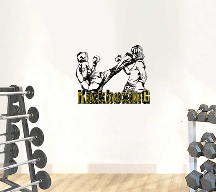 Vinyl Wall Decal Fight Club Kickboxing MMA Fighters Gym Sports Stickers Mural Large Decor, Boxing MMA stickers decal Fight - GD560