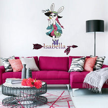 Load image into Gallery viewer, Wall decal art stickers Boho Girl Arrow, personalized sticker, personalized decal, Bohemian style, nursery decal baby stickers, art decal