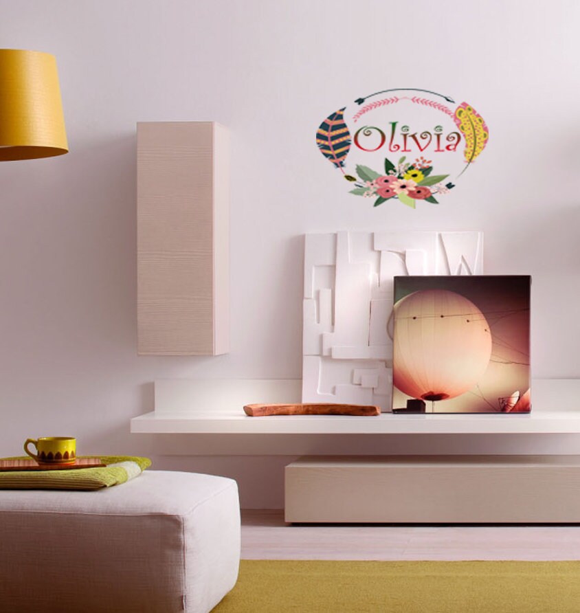 Custom Vinyl Sticker, Flower Wall Decor for Living Bedroom Room House Wall Decals Just Breathe Art Decor-GD575
